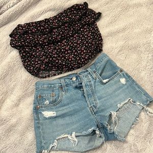 LA Hearts strapless top